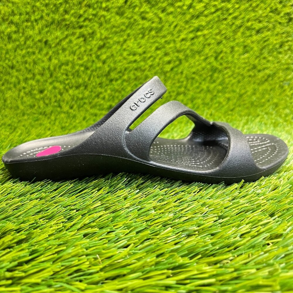 Crocs Kadee II Womens Size 4 Black Beach Walking Outdoor Slip On Strappy Sandals